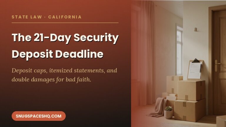 California Security Deposit Return Law: The 21-Day Deadline, Explained