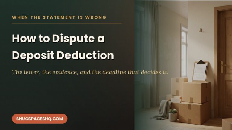 How to Dispute a Security Deposit Deduction: The Letter, the Evidence, and the Deadline