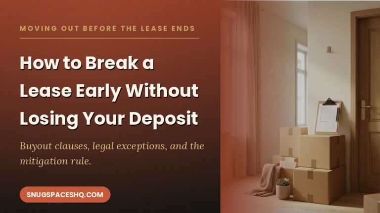 How to Break a Lease Early Without Losing Your Deposit