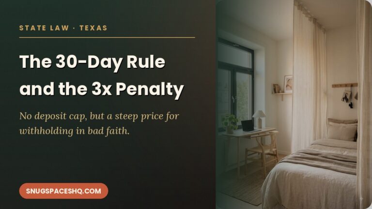 Texas Security Deposit Return Law: The 30-Day Rule and the 3x Penalty