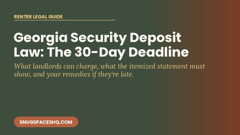 Georgia Security Deposit Law: The 30-Day Deadline, Explained