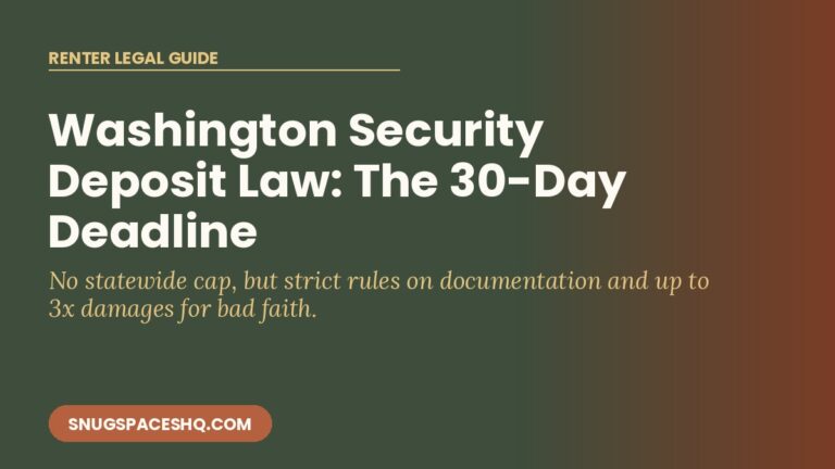 Washington Security Deposit Law: The 30-Day Deadline, Explained
